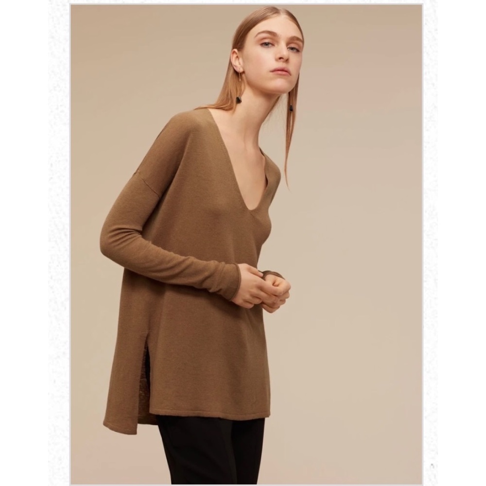 Aritzia Babaton Erin green Linen Wool sweater